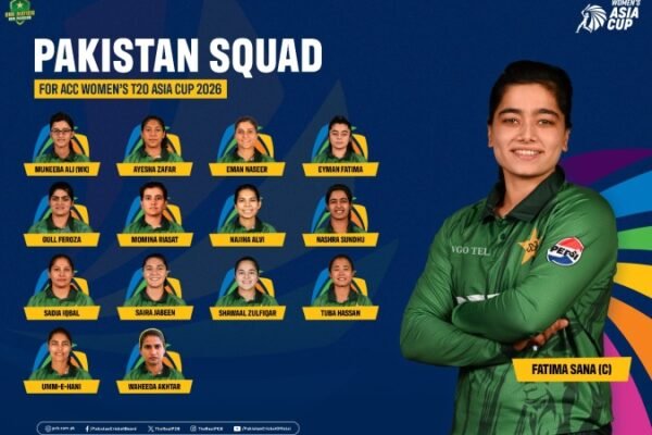 Pakistan women’s squad for Women’s Asia Cup and Women’s Asian Games.